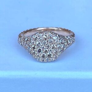 David Yurman cognac diamond chevron 10mm pinky ring like new size 4.5.